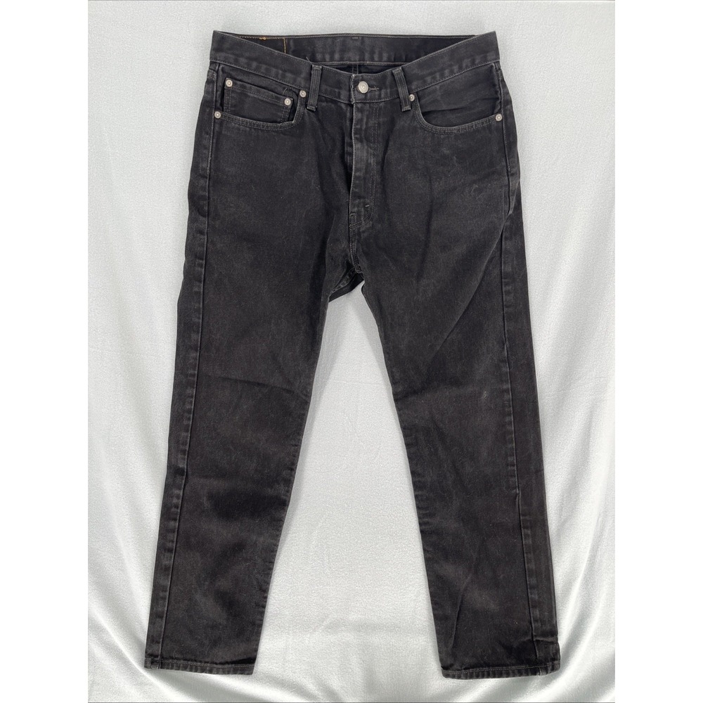 Levis 505 Regular Fit Black Jeans Mens 36x32 Straight‎ Leg Denim